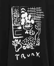 RSKGF52360 TRUNK HIROKO KOSHINO(ヒロココシノ) アートモチーフベア天竺チュニック /日本製/洗える ブラック