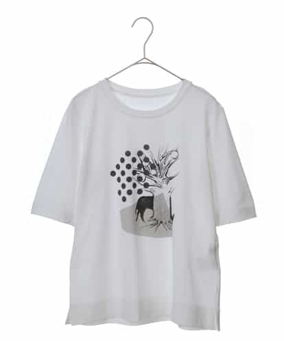 RSKGR40240 TRUNK HIROKO KOSHINO 【洗濯機で洗える/日本製】オリジナル絵画プリントTシャツ