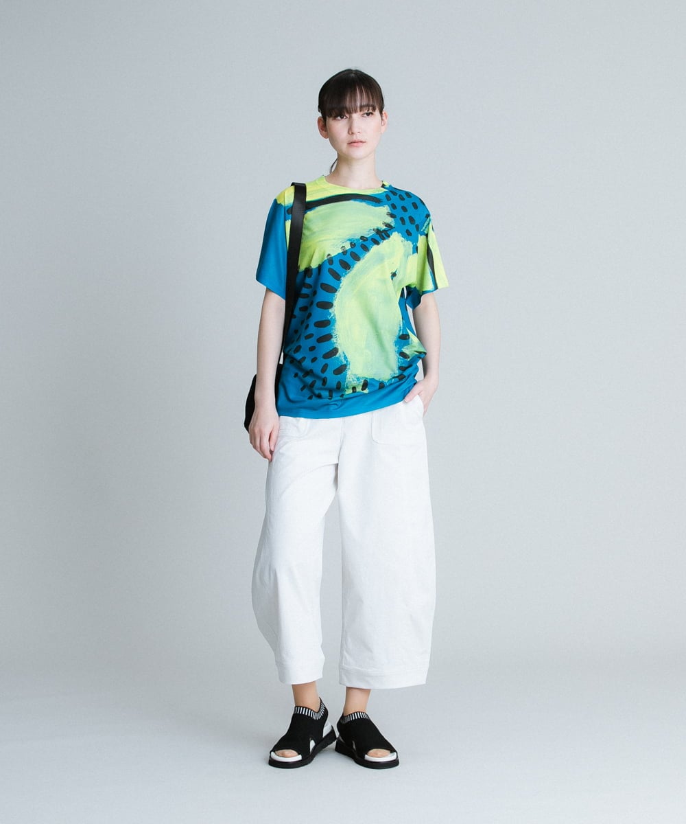 RSKGT20200 TRUNK HIROKO KOSHINO(ヒロココシノ) 【洗濯機で洗える/日本製】絵画プリントTシャツ イエロー