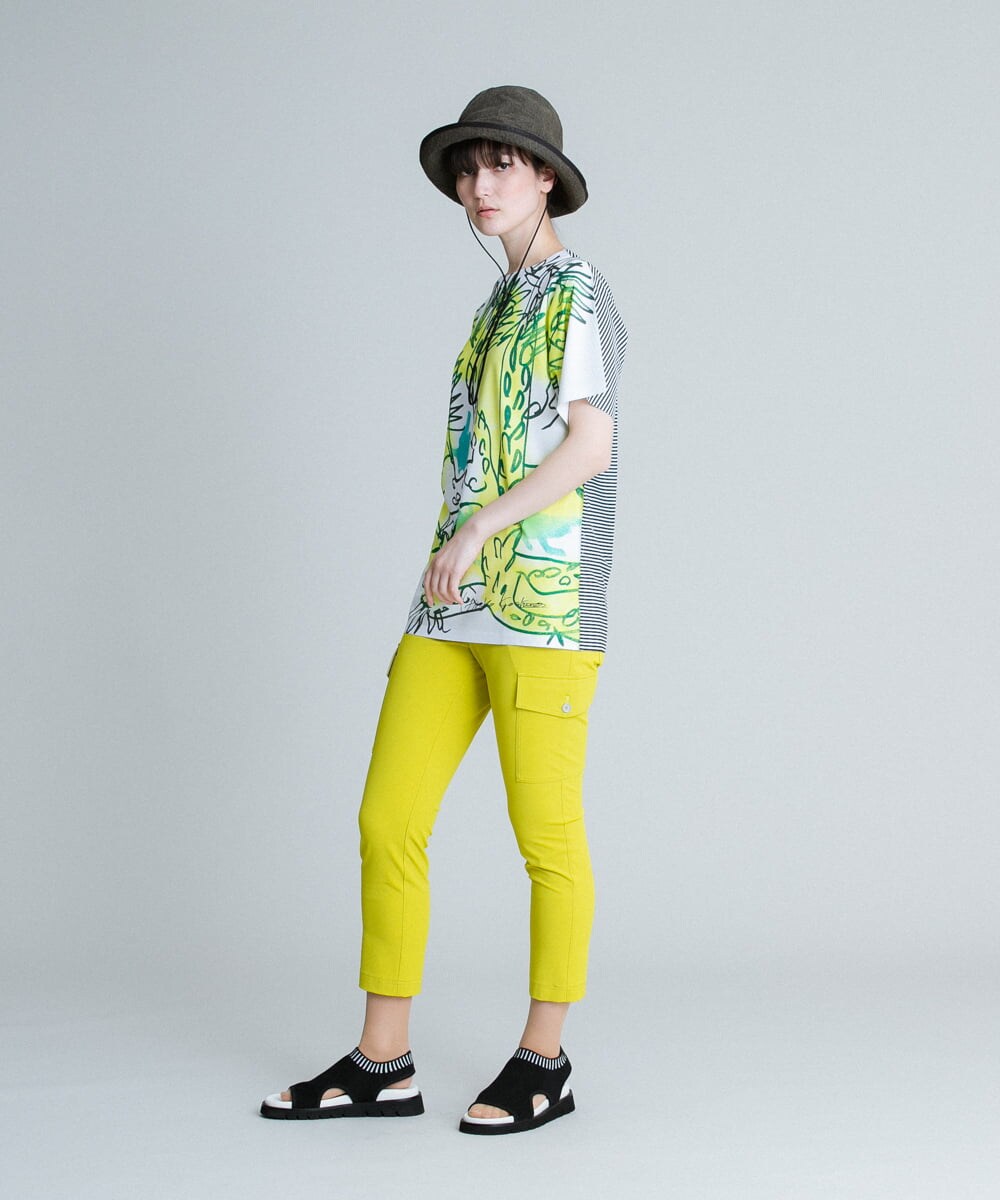 RSKGT20200 TRUNK HIROKO KOSHINO(ヒロココシノ) 【洗濯機で洗える/日本製】絵画プリントTシャツ イエロー