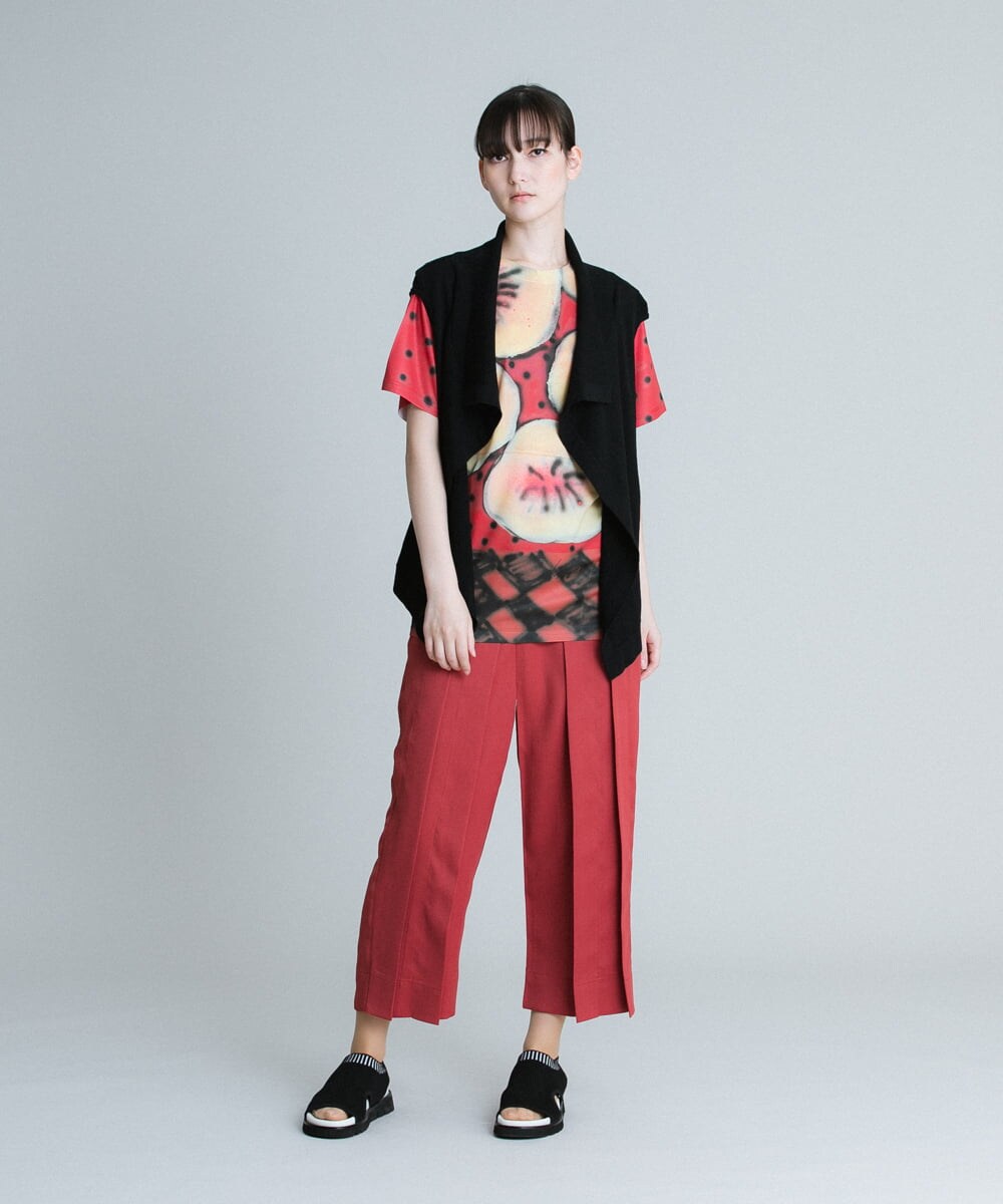RSKGT20200 TRUNK HIROKO KOSHINO(ヒロココシノ) 【洗濯機で洗える/日本製】絵画プリントTシャツ イエロー