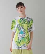 RSKGT20200 TRUNK HIROKO KOSHINO(ヒロココシノ) 【洗濯機で洗える/日本製】絵画プリントTシャツ イエロー