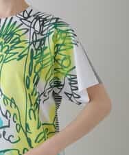 RSKGT20200 TRUNK HIROKO KOSHINO(ヒロココシノ) 【洗濯機で洗える/日本製】絵画プリントTシャツ イエロー