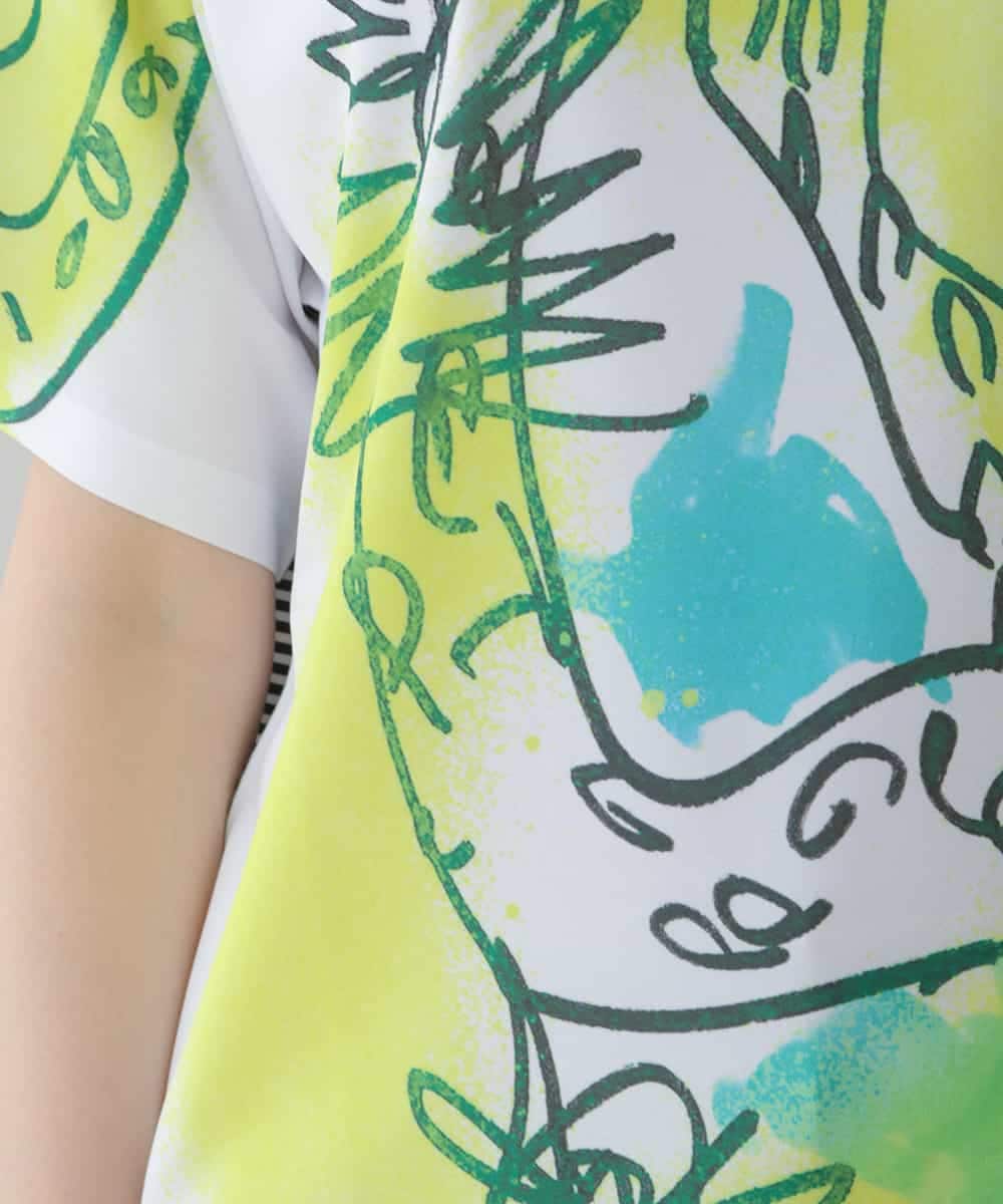 RSKGT20200 TRUNK HIROKO KOSHINO(ヒロココシノ) 【洗濯機で洗える/日本製】絵画プリントTシャツ イエロー