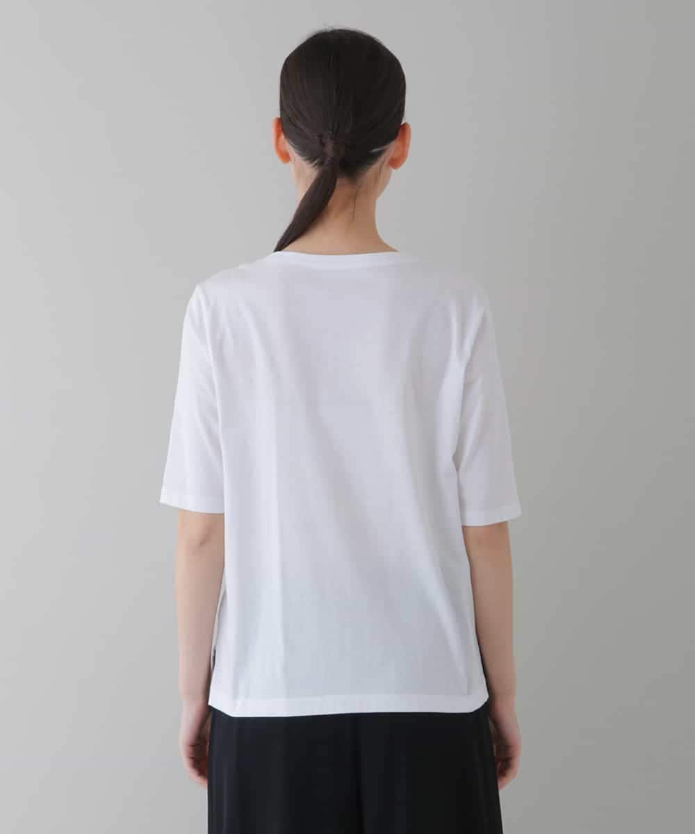 RSKGU14290 TRUNK HIROKO KOSHINO(ヒロココシノ) 【洗濯機で洗える/日本製】フルーツ柄スパンコールギミックTシャツ ホワイト