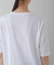 RSKGU14290 TRUNK HIROKO KOSHINO(ヒロココシノ) 【洗濯機で洗える/日本製】フルーツ柄スパンコールギミックTシャツ ホワイト