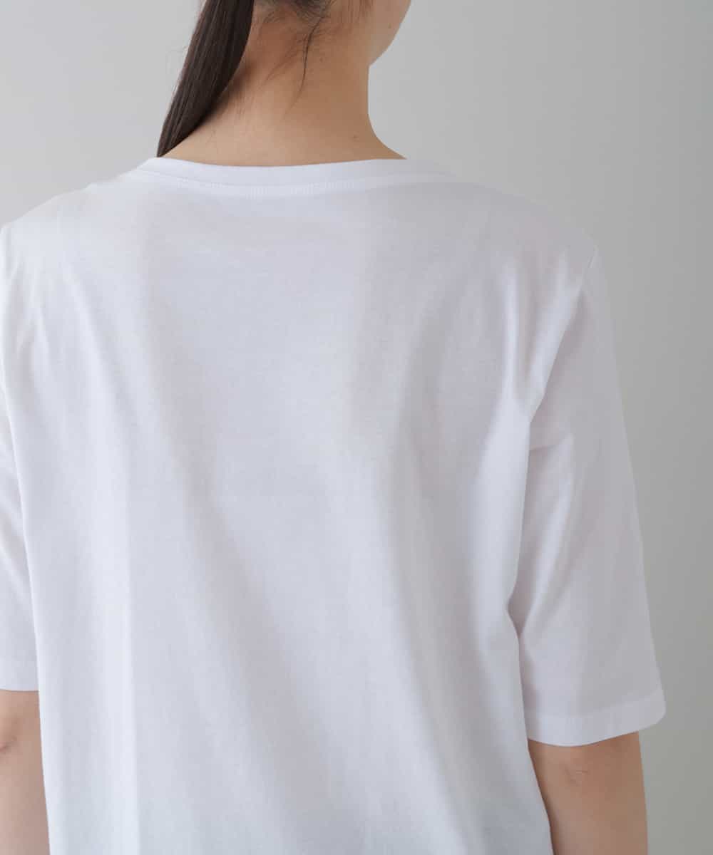 RSKGU14290 TRUNK HIROKO KOSHINO(ヒロココシノ) 【洗濯機で洗える/日本製】フルーツ柄スパンコールギミックTシャツ ホワイト