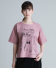 RSKGU35290 TRUNK HIROKO KOSHINO(ヒロココシノ) 【洗濯機で洗える/日本製】イラストプリントデザインTシャツ ピンク
