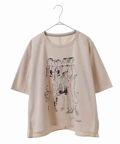 RSKGU35290 TRUNK HIROKO KOSHINO 【洗濯機で洗える/日本製】イラストプリントデザインTシャツ