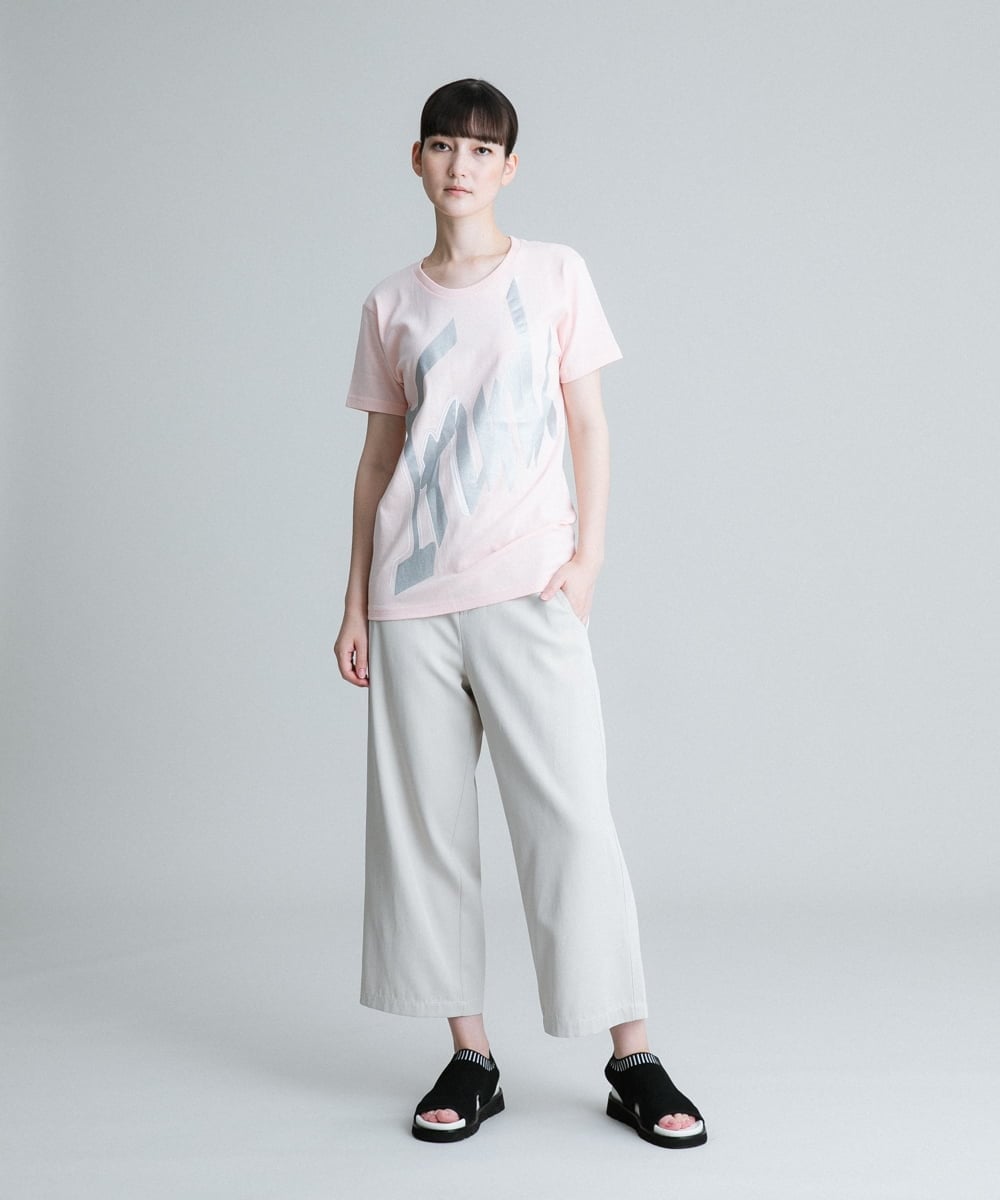 RSKGU50150 TRUNK HIROKO KOSHINO(ヒロココシノ) 【洗濯機で洗える/日本製】グリッターロゴデザインTシャツ グリーン