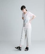 RSKGU50150 TRUNK HIROKO KOSHINO(ヒロココシノ) 【洗濯機で洗える/日本製】グリッターロゴデザインTシャツ グリーン