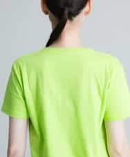RSKGU50150 TRUNK HIROKO KOSHINO(ヒロココシノ) 【洗濯機で洗える/日本製】グリッターロゴデザインTシャツ グリーン