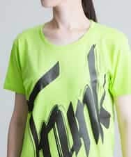 RSKGU50150 TRUNK HIROKO KOSHINO(ヒロココシノ) 【洗濯機で洗える/日本製】グリッターロゴデザインTシャツ グリーン