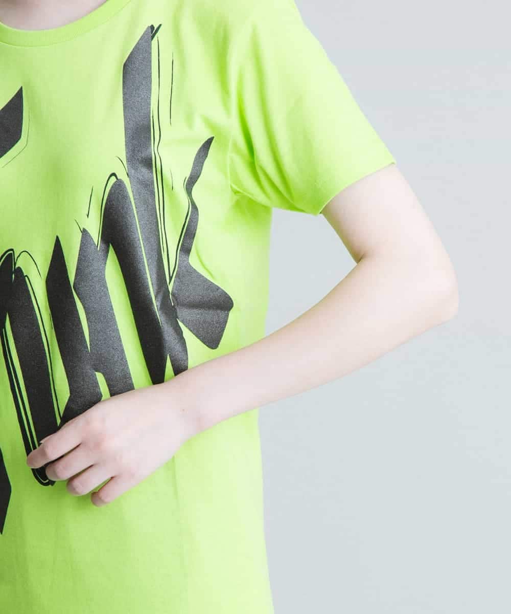 RSKGU50150 TRUNK HIROKO KOSHINO(ヒロココシノ) 【洗濯機で洗える/日本製】グリッターロゴデザインTシャツ グリーン