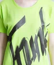 RSKGU50150 TRUNK HIROKO KOSHINO(ヒロココシノ) 【洗濯機で洗える/日本製】グリッターロゴデザインTシャツ グリーン
