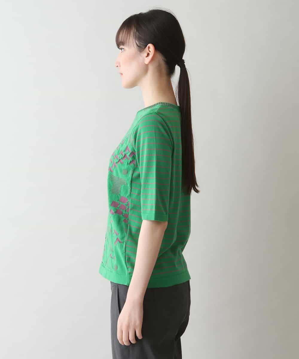 RSKGW06290 TRUNK HIROKO KOSHINO(ヒロココシノ) 切り替えジョイントデザインプルオーバー/日本製/洗える グリーン