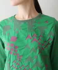RSKGW06290 TRUNK HIROKO KOSHINO(ヒロココシノ) 切り替えジョイントデザインプルオーバー/日本製/洗える グリーン