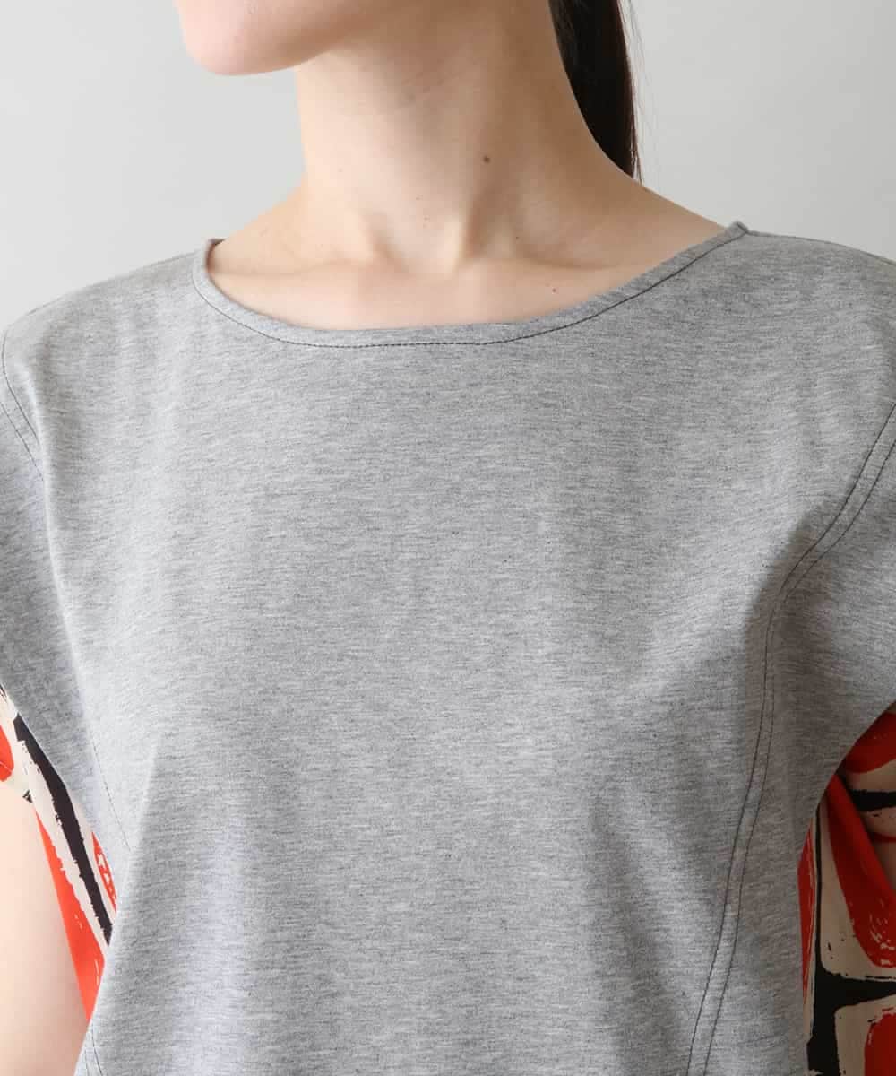 RSKGW07360 TRUNK HIROKO KOSHINO(ヒロココシノ) カットソーレイヤードTシャツ/日本製/洗える ライトグレー