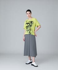 RSKGW15270 TRUNK HIROKO KOSHINO(ヒロココシノ) スプレーロゴプリントTシャツ/日本製/洗える ライトブルー