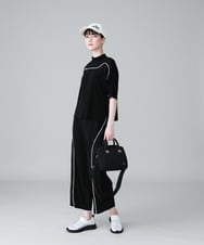 RSKGX32240 TRUNK HIROKO KOSHINO(ヒロココシノ) パイピングラインジャージーカットソー /日本製/洗える ブラック