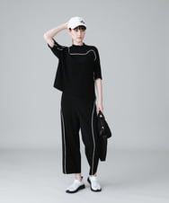 RSKGX32240 TRUNK HIROKO KOSHINO(ヒロココシノ) パイピングラインジャージーカットソー /日本製/洗える ブラック