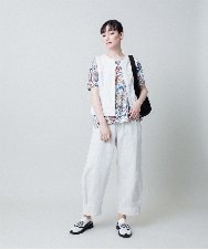 RSKHB05330 TRUNK HIROKO KOSHINO(ヒロココシノ) リネンライクプリントカットソー /日本製/洗える アイボリー