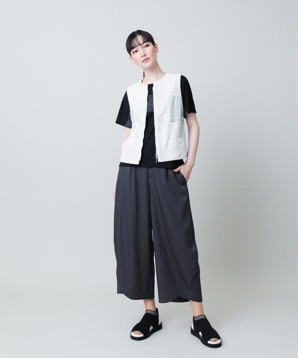 RSKHB13330 TRUNK HIROKO KOSHINO(ヒロココシノ) オパールロゴプリントカットソー /日本製/洗える ブラック
