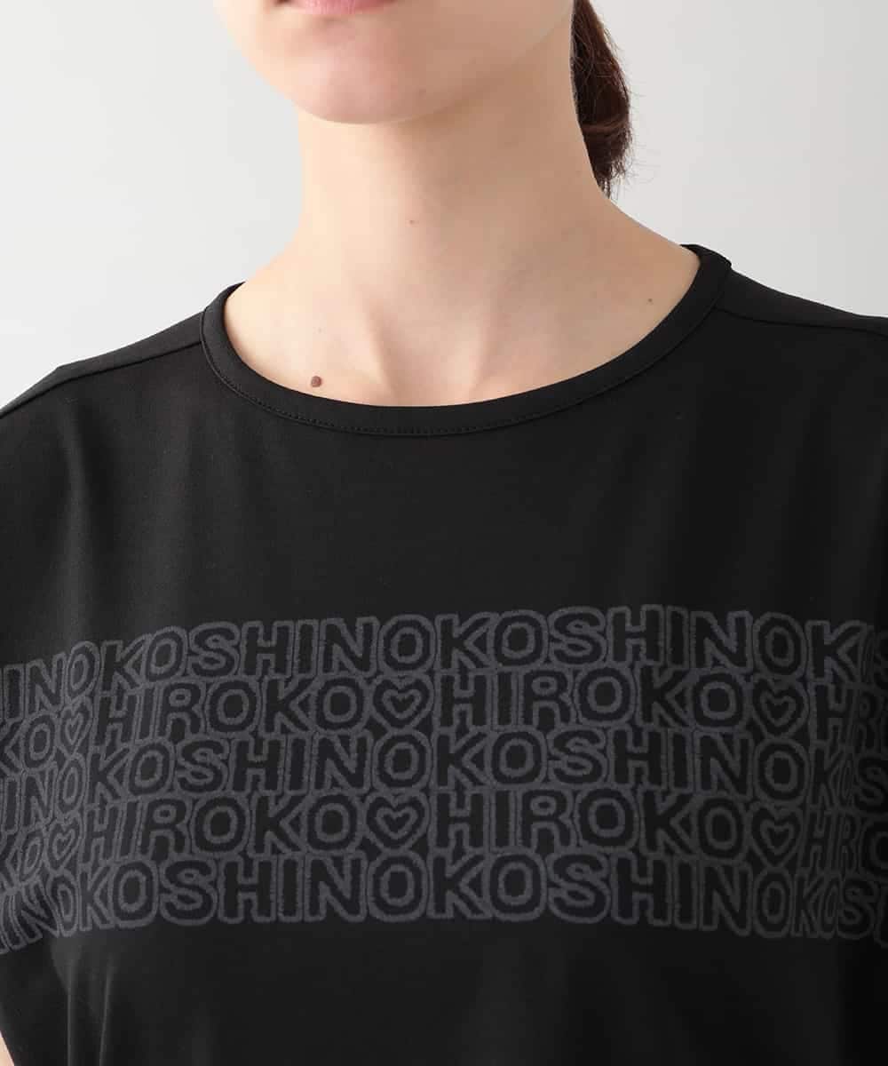 RSKHB13330 TRUNK HIROKO KOSHINO(ヒロココシノ) オパールロゴプリントカットソー /日本製/洗える ブラック