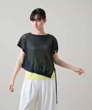 RSKHE02390 TRUNK HIROKO KOSHINO(ヒロココシノ) アシンメトリープリモーディアルベスト/日本製/洗える ネイビー