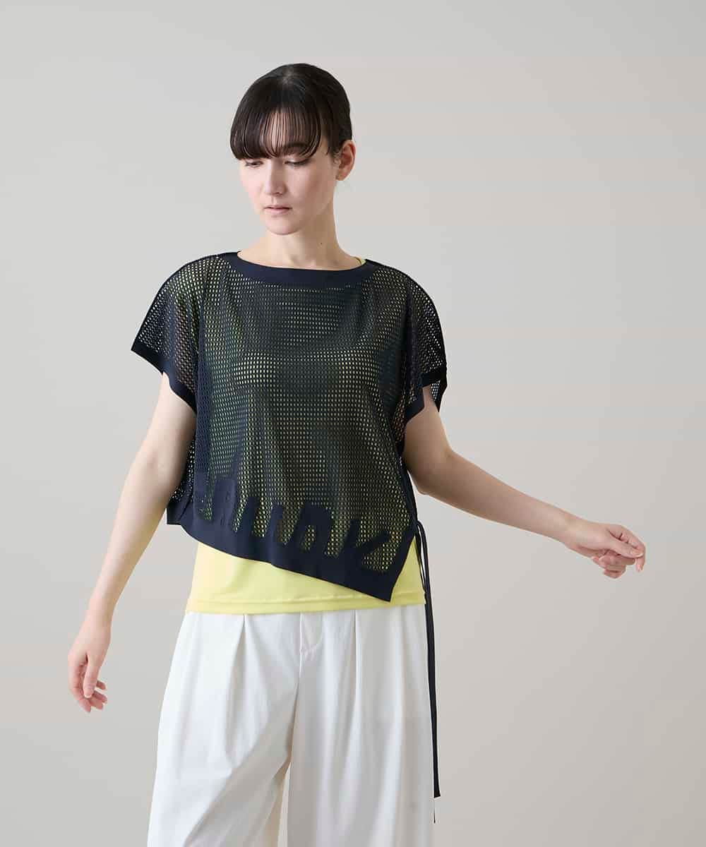 RSKHE02390 TRUNK HIROKO KOSHINO(ヒロココシノ) アシンメトリープリモーディアルベスト/日本製/洗える ネイビー