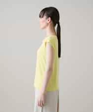 RSKHE12160 TRUNK HIROKO KOSHINO(ヒロココシノ) グリッターロゴカットソー/日本製/洗える イエロー