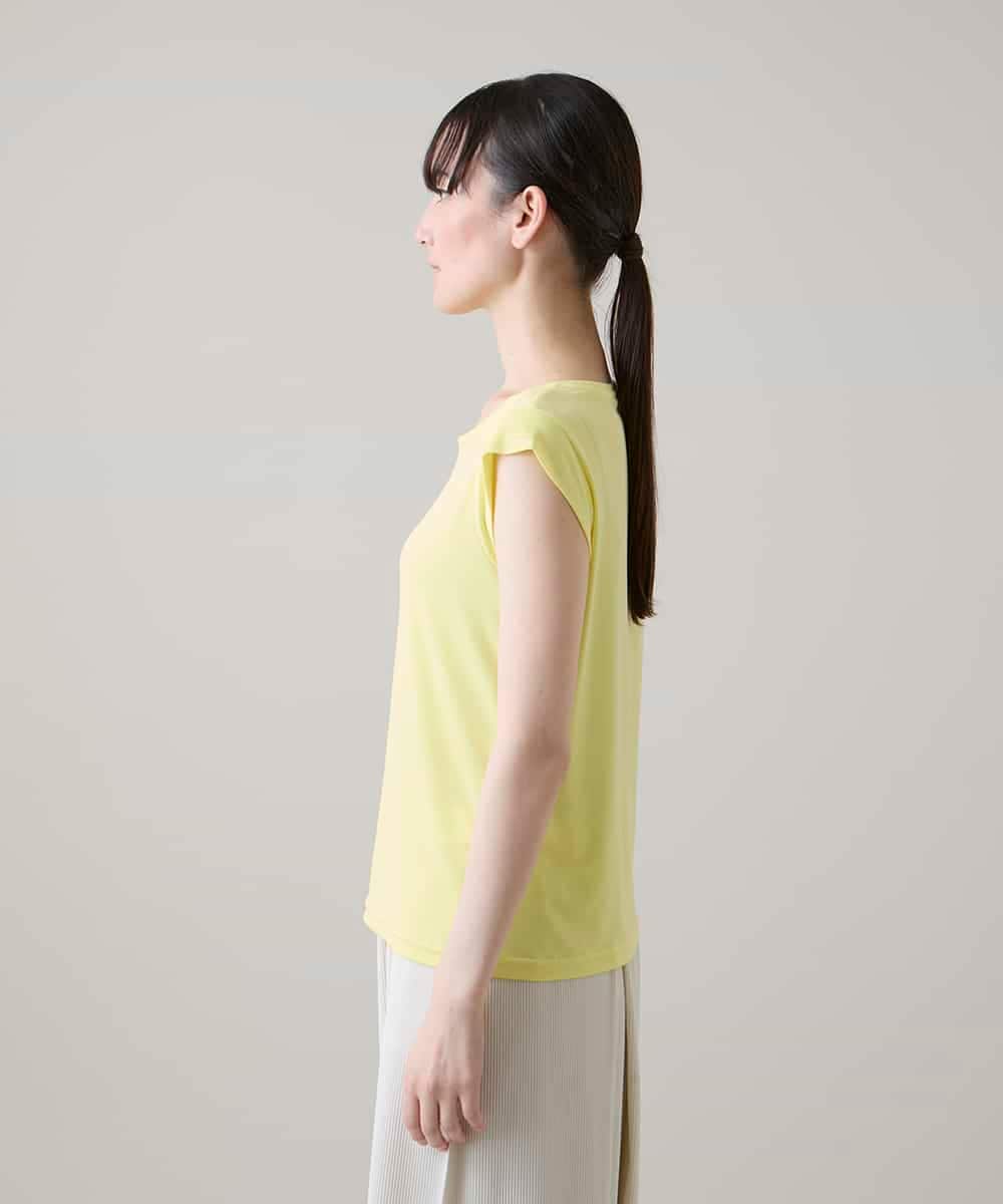 RSKHE12160 TRUNK HIROKO KOSHINO(ヒロココシノ) グリッターロゴカットソー/日本製/洗える イエロー