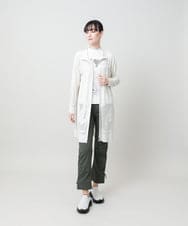 RSKHE17270 TRUNK HIROKO KOSHINO(ヒロココシノ) ルーム柄モノトーンプリント五分袖カットソー/日本製/洗える ホワイト