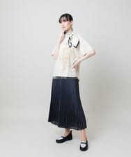 RSKHE20360 TRUNK HIROKO KOSHINO(ヒロココシノ) チュールドッキングアートピースカットソー/日本製/洗える アイボリー