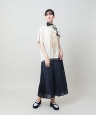 RSKHE20360 TRUNK HIROKO KOSHINO(ヒロココシノ) チュールドッキングアートピースカットソー/日本製/洗える アイボリー