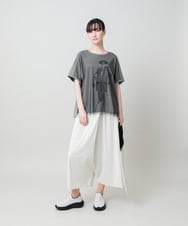RSKHE20360 TRUNK HIROKO KOSHINO(ヒロココシノ) チュールドッキングアートピースカットソー/日本製/洗える アイボリー