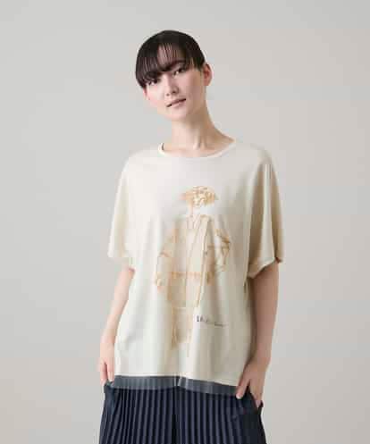 RSKHE20360 TRUNK HIROKO KOSHINO チュールドッキングアートピースカットソー/日本製/洗える