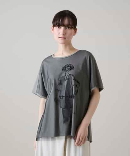 RSKHE20360 TRUNK HIROKO KOSHINO チュールドッキングアートピースカットソー/日本製/洗える