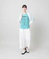 RSKHE21290 TRUNK HIROKO KOSHINO(ヒロココシノ) ぼかしデッサン七分袖カットソー/日本製/洗える ライトブルー