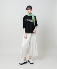 RSKHE22290 TRUNK HIROKO KOSHINO(ヒロココシノ) ファッションイラスト七分袖カットソー/日本製/洗える ホワイト