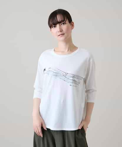 RSKHE22290 TRUNK HIROKO KOSHINO ファッションイラスト七分袖カットソー/日本製/洗える