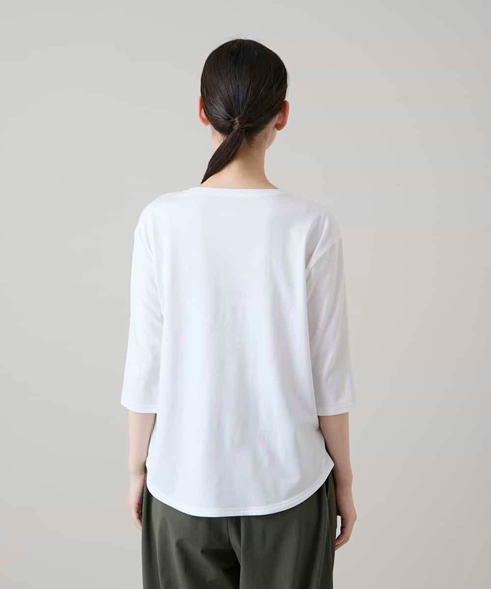RSKHE22290 TRUNK HIROKO KOSHINO(ヒロココシノ) ファッションイラスト七分袖カットソー/日本製/洗える ホワイト