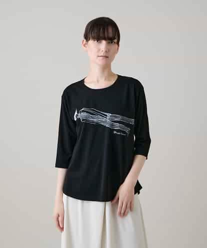 RSKHE22290 TRUNK HIROKO KOSHINO ファッションイラスト七分袖カットソー/日本製/洗える