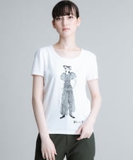 RSKHR11240 TRUNK HIROKO KOSHINO(ヒロココシノ) 【洗える/日本製】オリジナルプリントTシャツ ホワイト