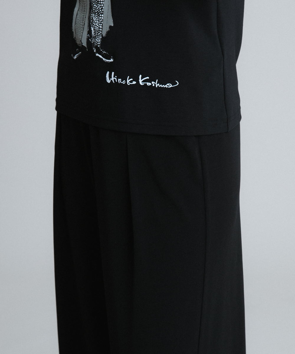 RSKHR11240 TRUNK HIROKO KOSHINO(ヒロココシノ) 【洗える/日本製】オリジナルプリントTシャツ ブラック