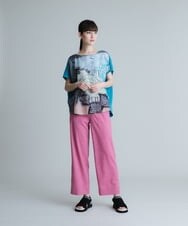 RSKHT08390 TRUNK HIROKO KOSHINO(ヒロココシノ) 【洗える/日本製】ペイントデザインカットソー ブルー