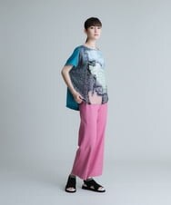 RSKHT08390 TRUNK HIROKO KOSHINO(ヒロココシノ) 【洗える/日本製】ペイントデザインカットソー ブルー