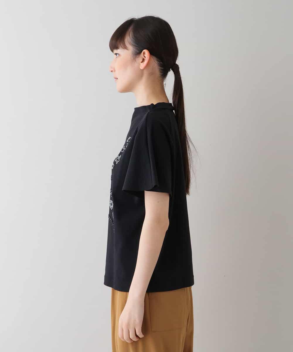 RSKHU20320 TRUNK HIROKO KOSHINO(ヒロココシノ) 【洗濯機で洗える】ハンドビーズ刺繍デザインカットソー ブラック