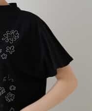 RSKHU20320 TRUNK HIROKO KOSHINO(ヒロココシノ) 【洗濯機で洗える】ハンドビーズ刺繍デザインカットソー ブラック
