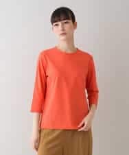 RSKHU22160 TRUNK HIROKO KOSHINO(ヒロココシノ) 【洗える/日本製】七分丈ベーシックTシャツ オレンジ